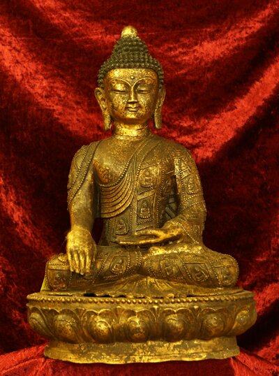 Tibetbuddha sitzend Bronze
